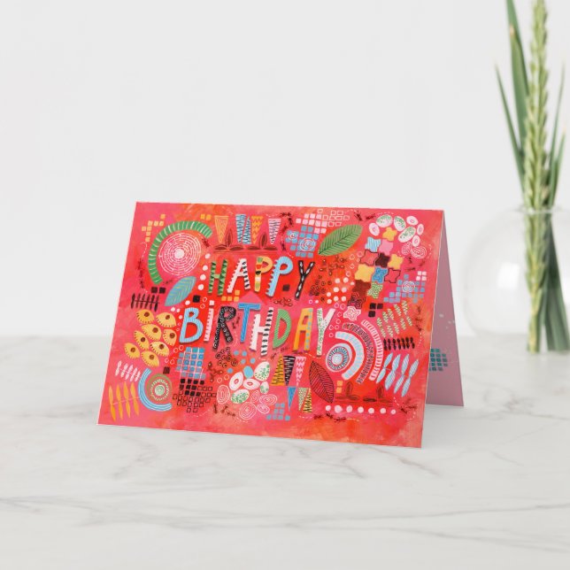 Joyeux anniversaire Abtract Joy | Carte de voeux (Devant)