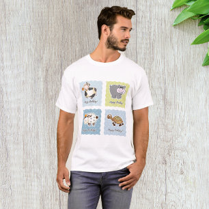 Joyeux Anniversaire Animaux Hommes T-shirt