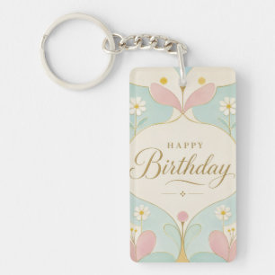 Joyeux Anniversaire Art Déco Floral Géométrique Pa