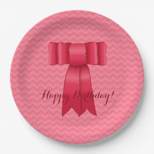 Joyeux Anniversaire ! Assiettes en papier à ruban 