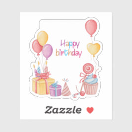 Joyeux anniversaire avec ballons autocollant