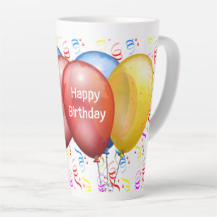 Joyeux Anniversaire avec Ballons Latte Mug