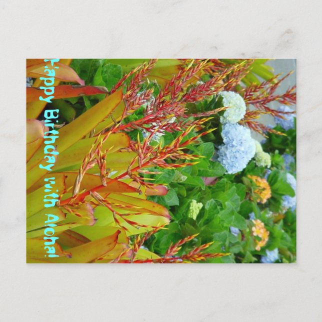 Joyeux anniversaire avec carte postale Aloha (Devant)