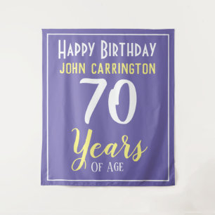 Joyeux Anniversaire avec Nom & Âge 70 Ans Tenture
