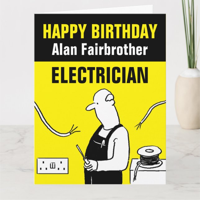 Joyeux anniversaire avec une carte d'électricien (Devant)