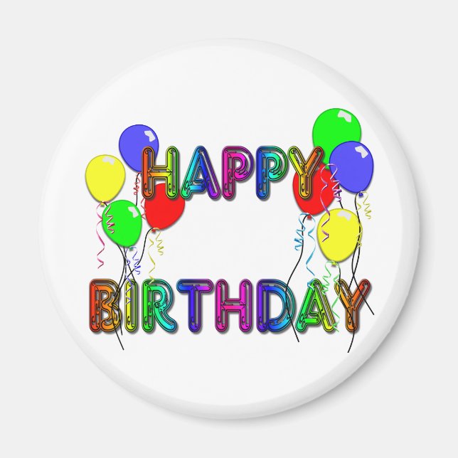 Joyeux Anniversaire Ballons D1 Magnet (Devant)