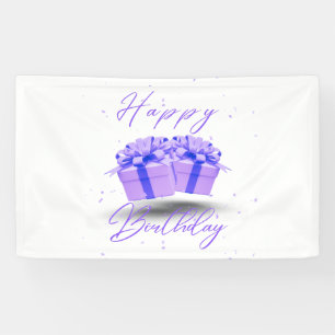 Joyeux Anniversaire Bannière en Vinyle 3x5 Violet 