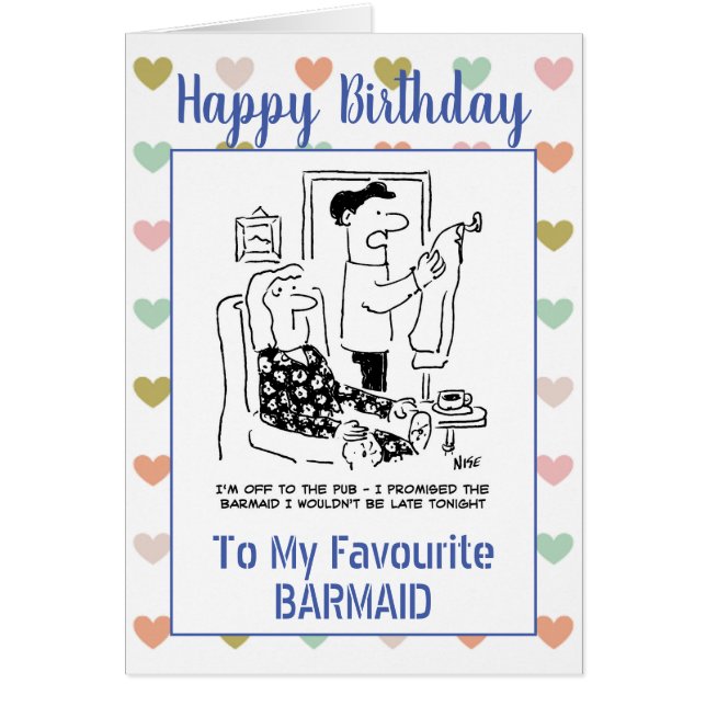 Joyeux anniversaire Barmaid (Devant)