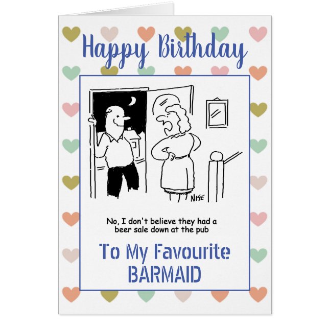 Joyeux anniversaire Barmaid (Devant)