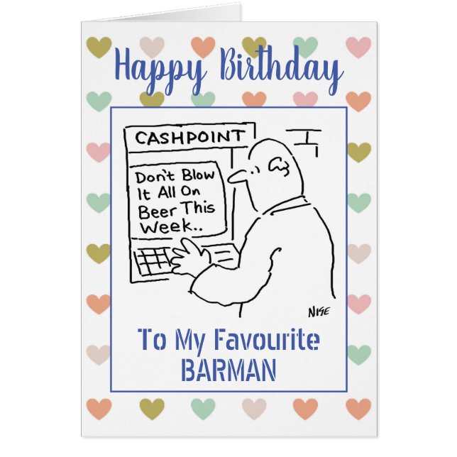 Joyeux anniversaire Barman (Devant)