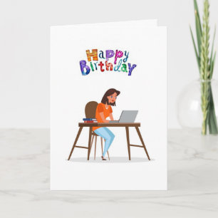 JOYEUX ANNIVERSAIRE **BELLE DAME*** CARTE