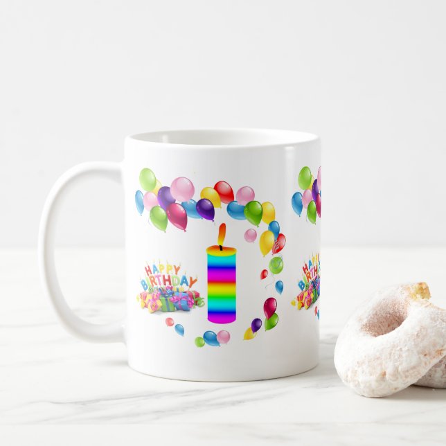 Joyeux Anniversaire Bougie de Mug (Avec donut)