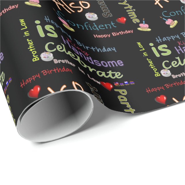 Joyeux Anniversaire Cadeau Enveloppement Papier Fr (Coin rond)