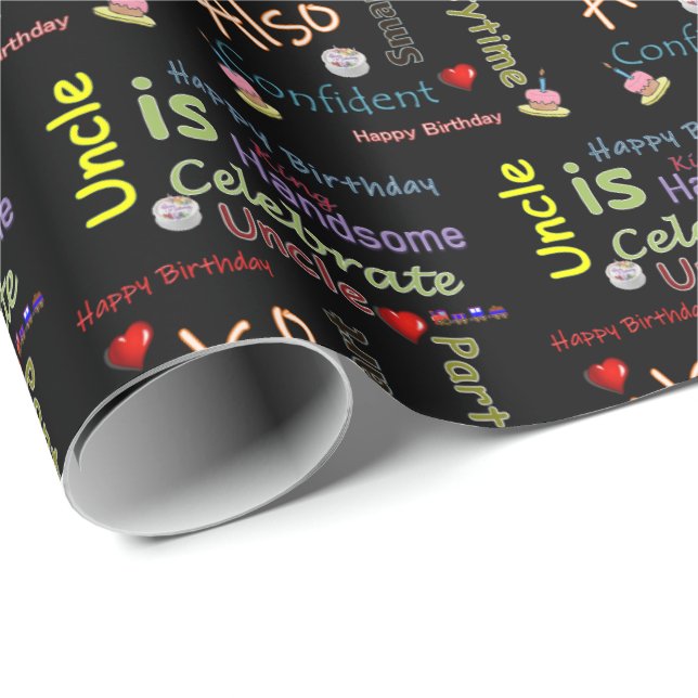 Joyeux Anniversaire Cadeau Enveloppement Papier On (Coin rond)