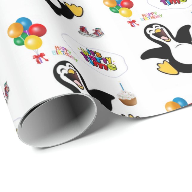 Joyeux Anniversaire Cadeau Enveloppement Papier Pe (Coin rond)