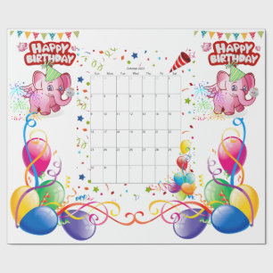 Joyeux Anniversaire Cadeau Papier Papier Pig Rose 