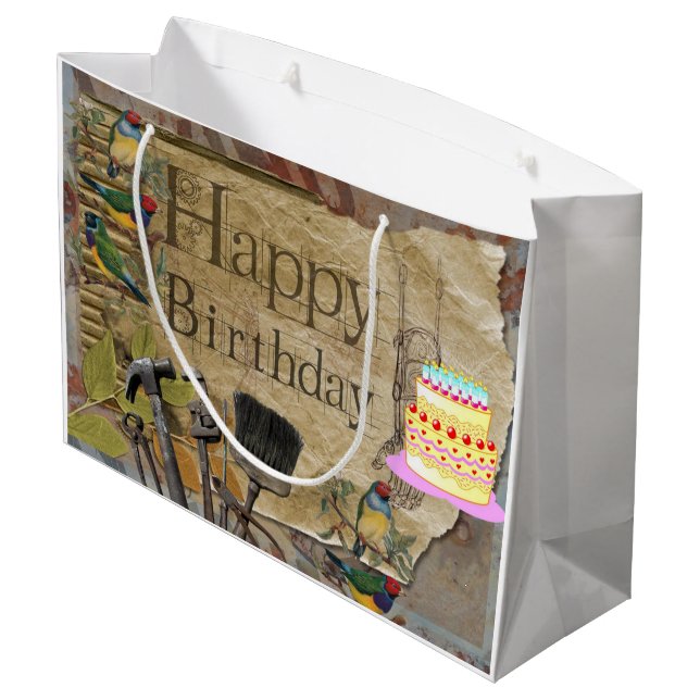 Joyeux Anniversaire Cadeau Sac de construction Out (Dos Angle)