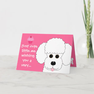 Joyeux anniversaire ! Carte d'art Poodle Dog
