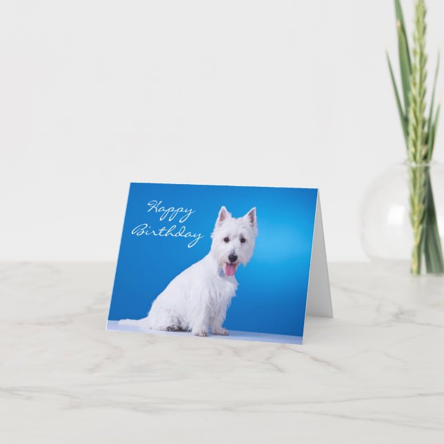 Joyeux Anniversaire Carte de note Terrier de West  (Devant)