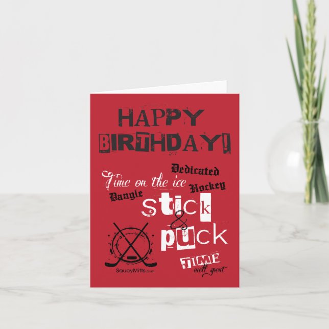 Joyeux anniversaire ! Carte de voeux de hockey (Devant)
