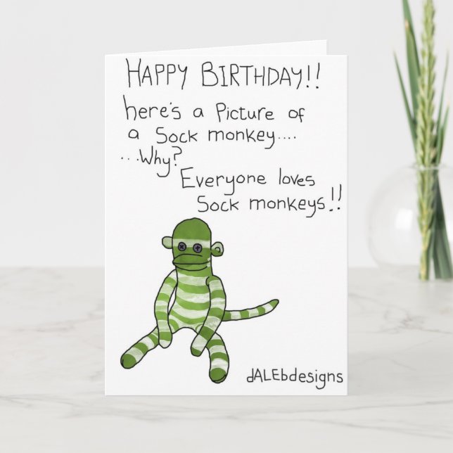 Joyeux anniversaire ! Carte de voeux de singe de r (Devant)
