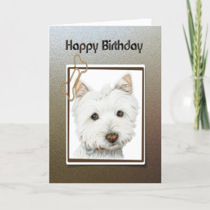 Joyeux anniversaire, carte de voeux pour chien wes