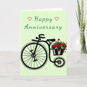 Joyeux Anniversaire Carte Fleurs Vélo Vélo Amour r