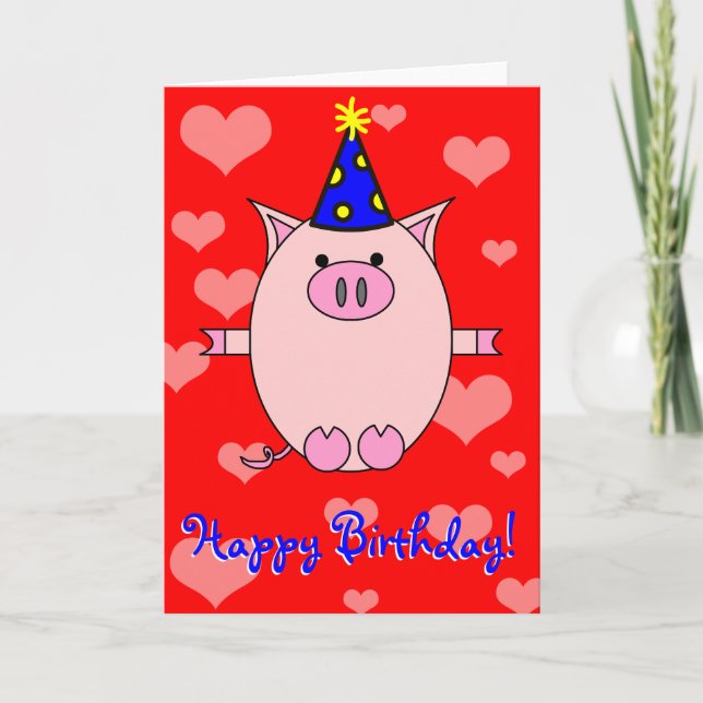 Joyeux anniversaire ! Carte Piggy (Devant)