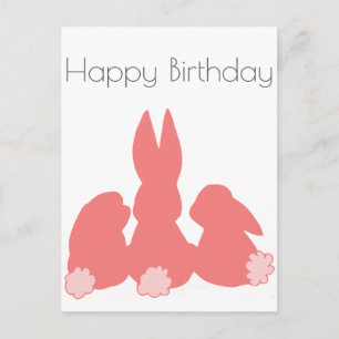 Joyeux Anniversaire - Carte Postale de Lapins Mign