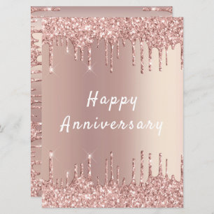 Joyeux Anniversaire Carte Rose Blush Sparkle Drive