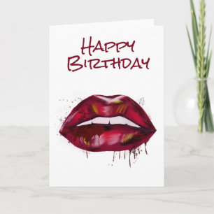 Joyeux Anniversaire Cartes aux Lèvres Rouges qui D