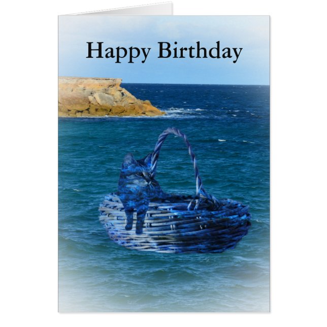 Joyeux Anniversaire, Cat Sea Adventure Carte de vo (Devant)