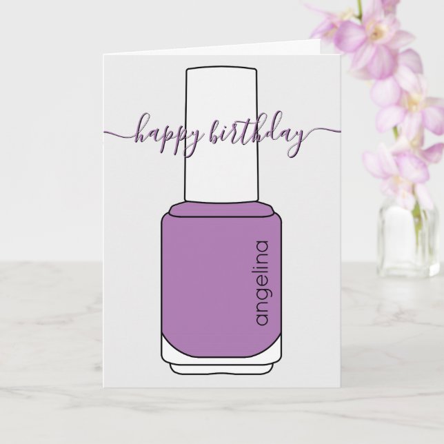 Joyeux Anniversaire Clou art violet carte (Orchidée)