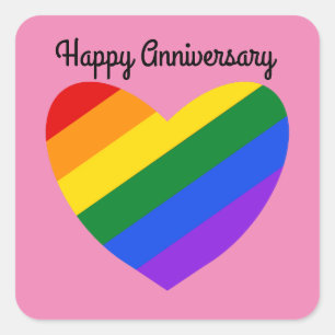 Joyeux Anniversaire Coeur arc-en-ciel #1 Stickers