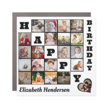 Joyeux anniversaire Custom 21 Photo Collage Cadeau