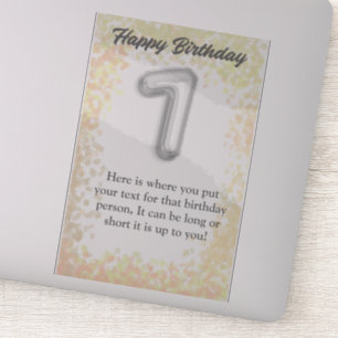 Joyeux anniversaire de 7 ans autocollant