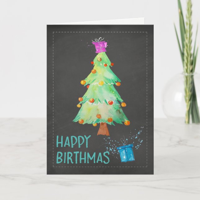 Joyeux anniversaire de Birthmas sur la carte (Devant)