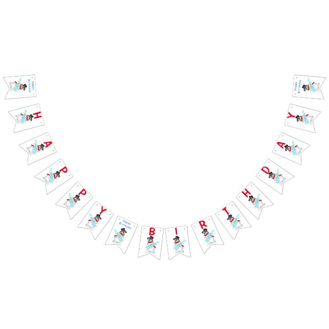 Joyeux Anniversaire de Bunting drapeaux Snowman av (Tout)