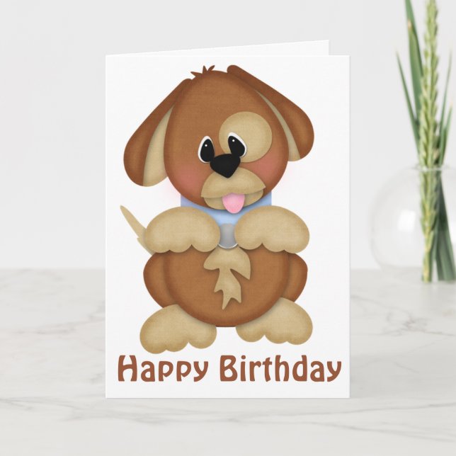 Joyeux anniversaire de la carte de voeux de chien (Devant)