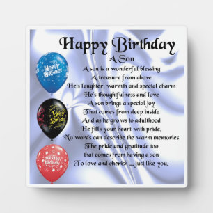Joyeux Anniversaire de la Plaque Poem Son