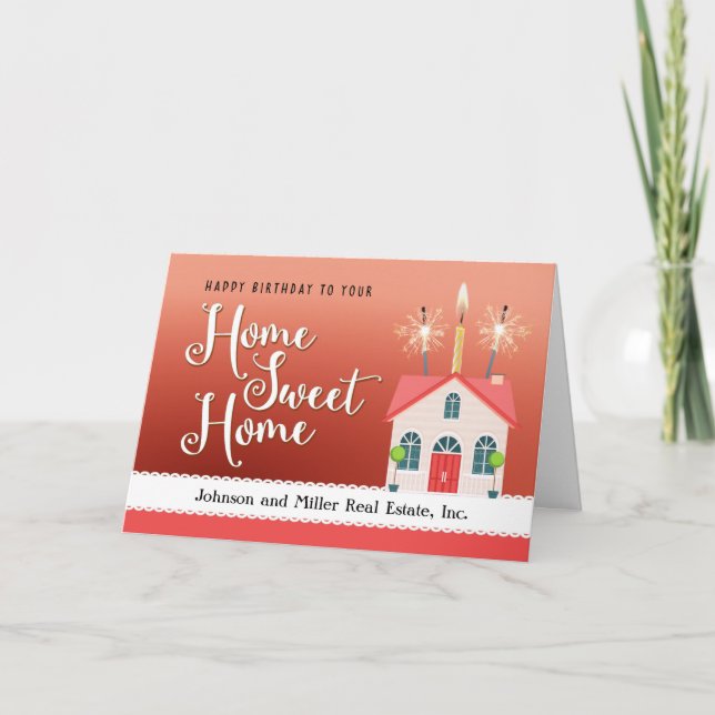 Joyeux Anniversaire De Maison De Realtor Merci Car (Devant)