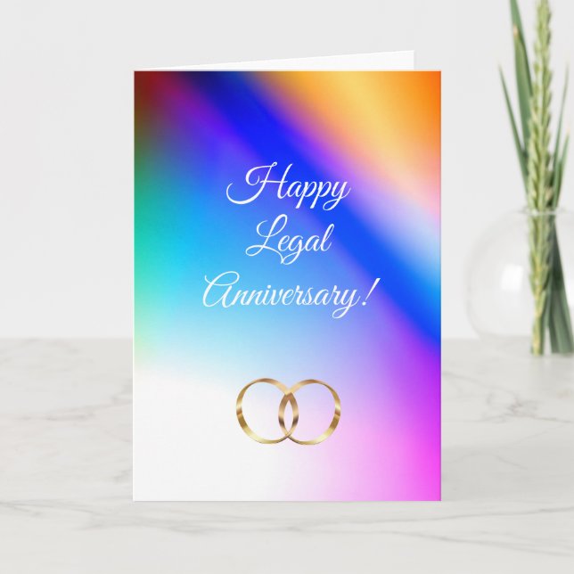 Joyeux Anniversaire de Mariage Légal Carte de Vœux (Devant)