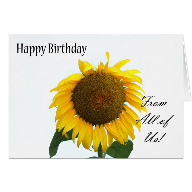 Joyeux anniversaire de nous tous - tournesol (Devant horizontal)