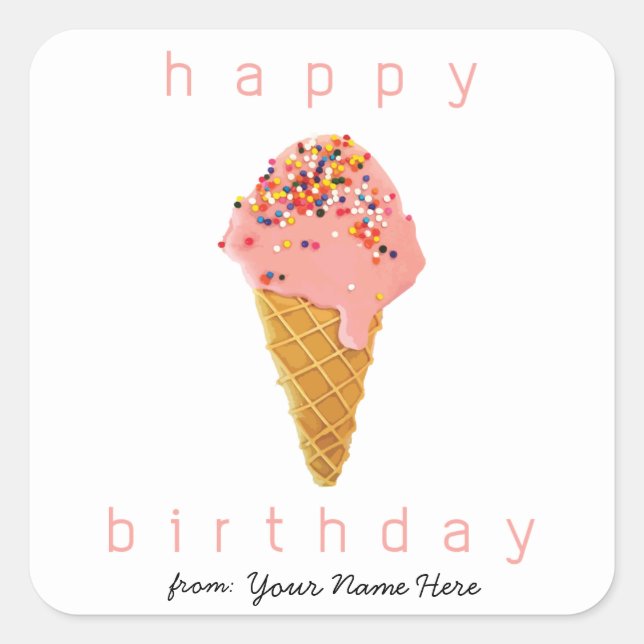 Joyeux anniversaire de Stickers Personnalisés Ice  (Devant)