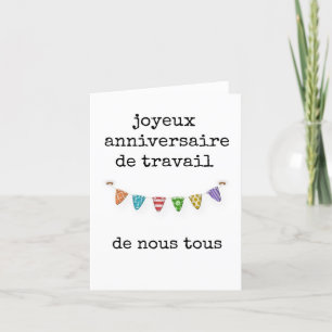 Joyeux Anniversaire de Travail, Nous Tous Carte Dankeskarte