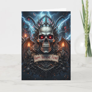 Joyeux anniversaire, démon ! Carte crâne d'horreur