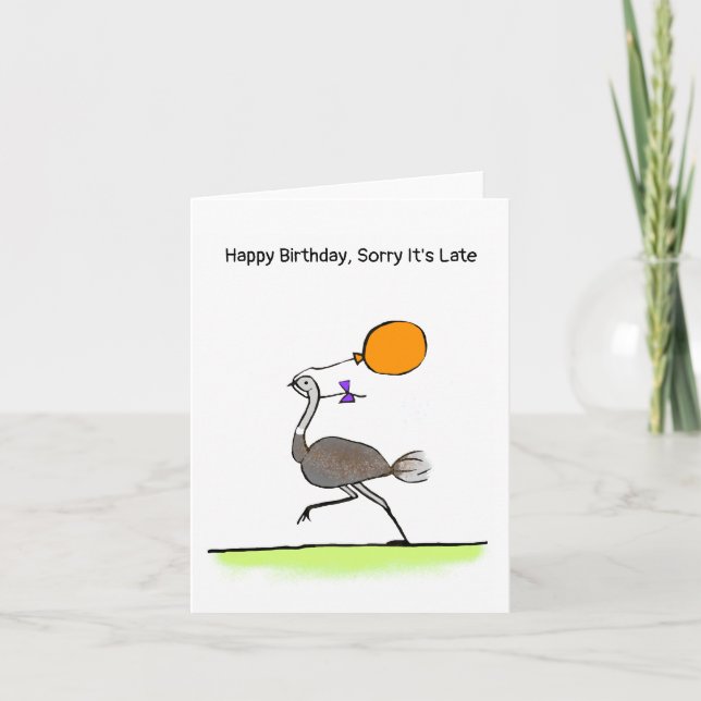 Joyeux anniversaire, désolé il est tard, carte (Devant)