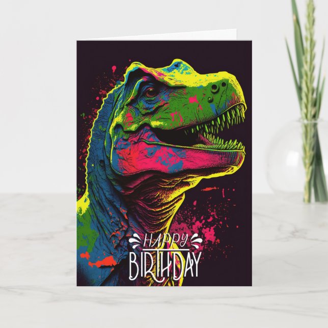 Joyeux Anniversaire Dinosaur Enfants Carte mignonn (Devant)