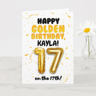 Joyeux anniversaire d'or, carte d'anniversaire 17