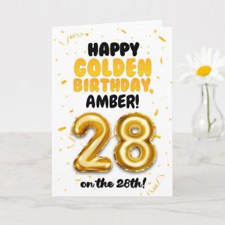 Joyeux anniversaire d'or, carte d'anniversaire 28